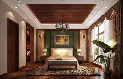 东南亚风格别墅卧室飘窗装修效果图欣赏