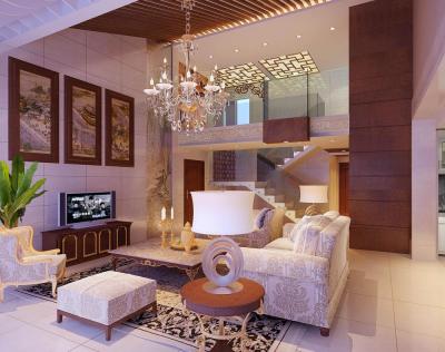 中式风格别墅客厅优雅沙发装修效果图