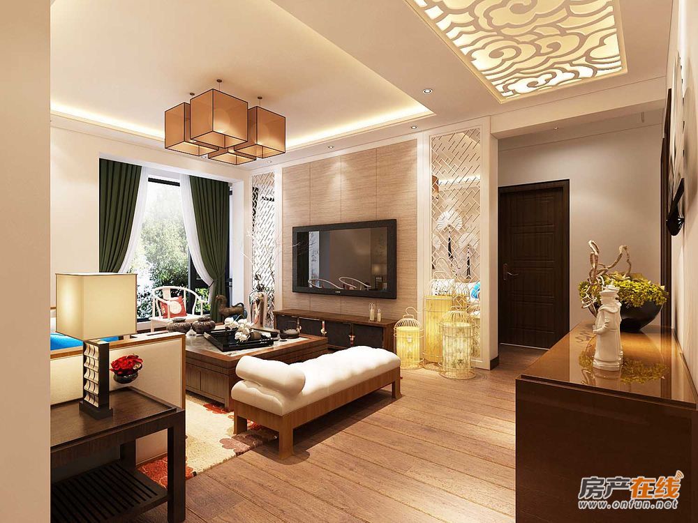 中式风格三居室客厅沙发装修效果图大全